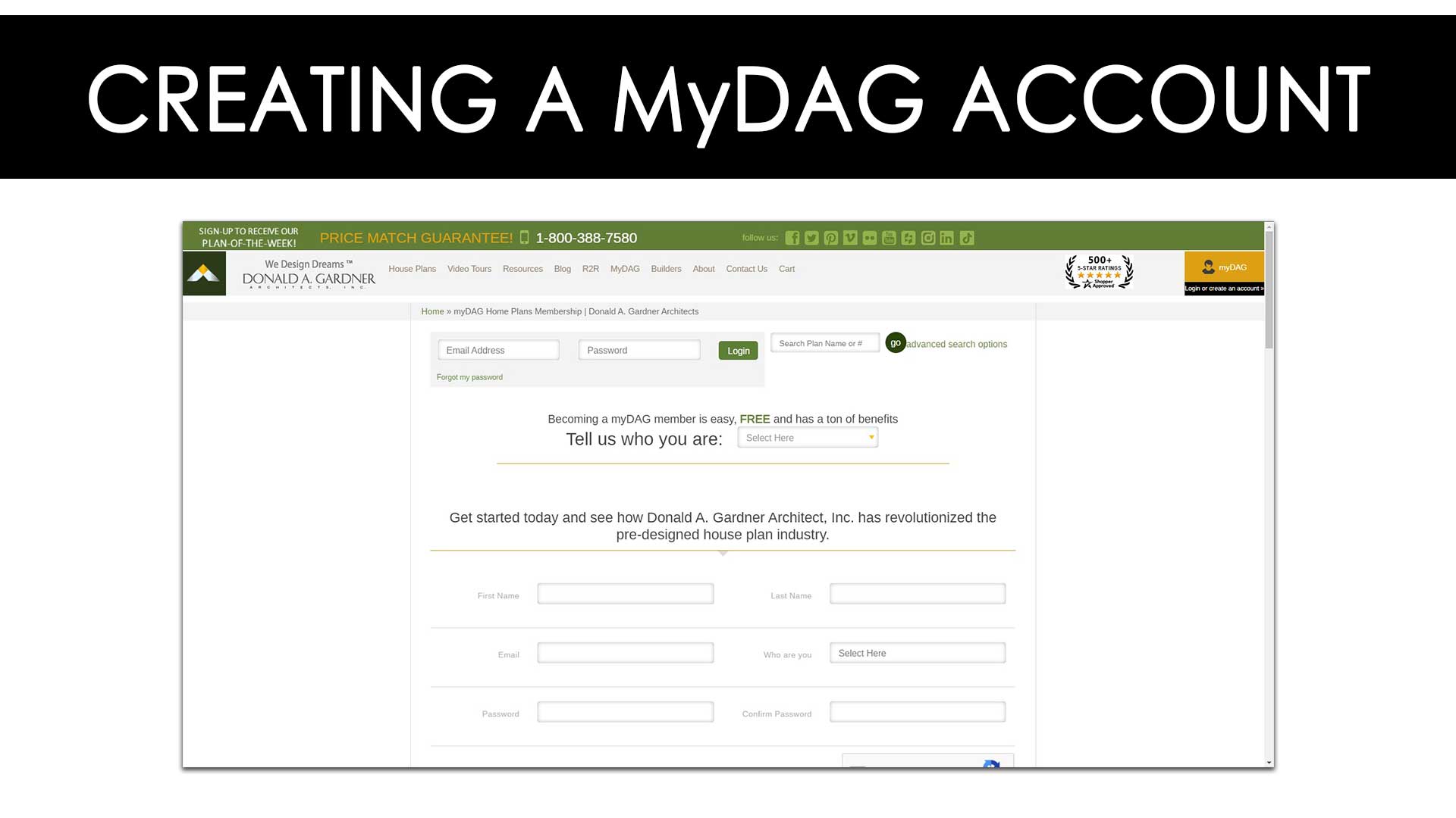 How to create a myDAG account