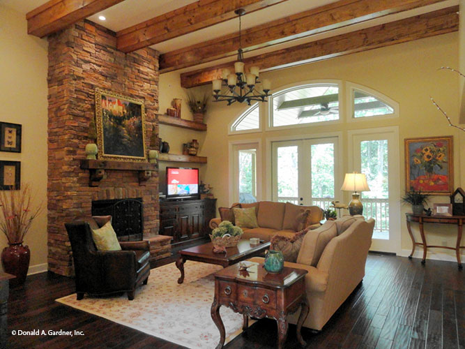 Great room photo from the Birchwood - Craftsman Home Plan 1239