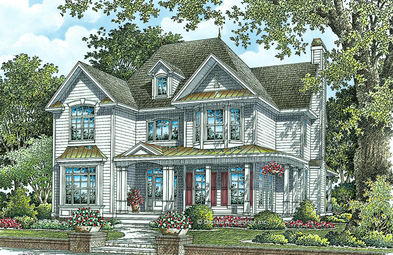  Narrow  Two Story Traditional Home  Plans  Don  Gardner  Houses