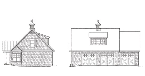 3 Bay Garage Plan | Exterior Entry Bonus Space Plan Design